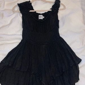 Black ruffle princess polly dress